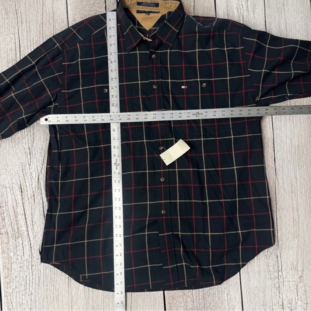NWT Vtg 90’s Tommy Hilfiger Shirt Mens Classic Green Plaid Flannel Shirt ~ XL - Picture 5 of 5